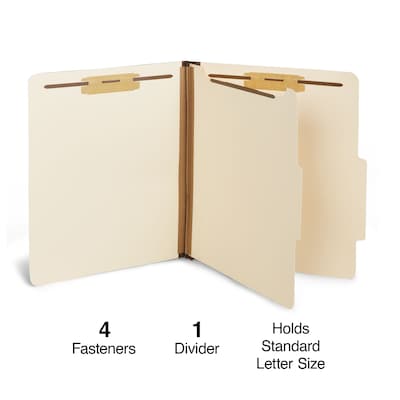Staples® Classification Folder, 1-Dividers, 1 3/4 Expansion, Letter Size, Manila, 10/Box (ST384873/
