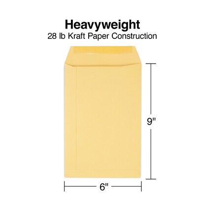 Quill Brand® Gummed Catalog Envelope, 6" x 9", Kraft, 500/Box (OE6928)