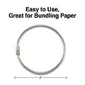 Staples Book Rings, 2, Silver, 50/Pack (44419)