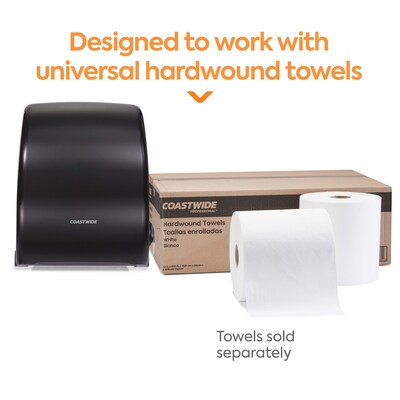 Coastwide Professional™ Manual Auto-Cut Hardwound Paper Towel Dispenser, Black (CW60832)