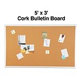 Quill Brand® Standard Durable Cork Bulletin Board, Aluminum Frame, 5W x 3H (28316-CC)