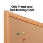 Quill Brand® Standard Durable Cork Bulletin Board, Oak Frame, 6'W x 4'H (28319-CC)
