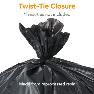 Coastwide Professional™ 50-56 Gallon Industrial Trash Bag, 43" x 46", Low Density, 1.5 mil, Black, 5 Rolls (CW22341)