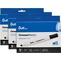 Quill Brand® Permanent Markers, Chisel Tip, Black, 36/Pack (CD7716897QL)