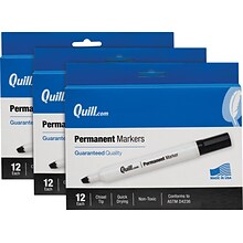 Quill Brand® Permanent Markers, Chisel Tip, Black, 36/Pack (CD7716897QL)