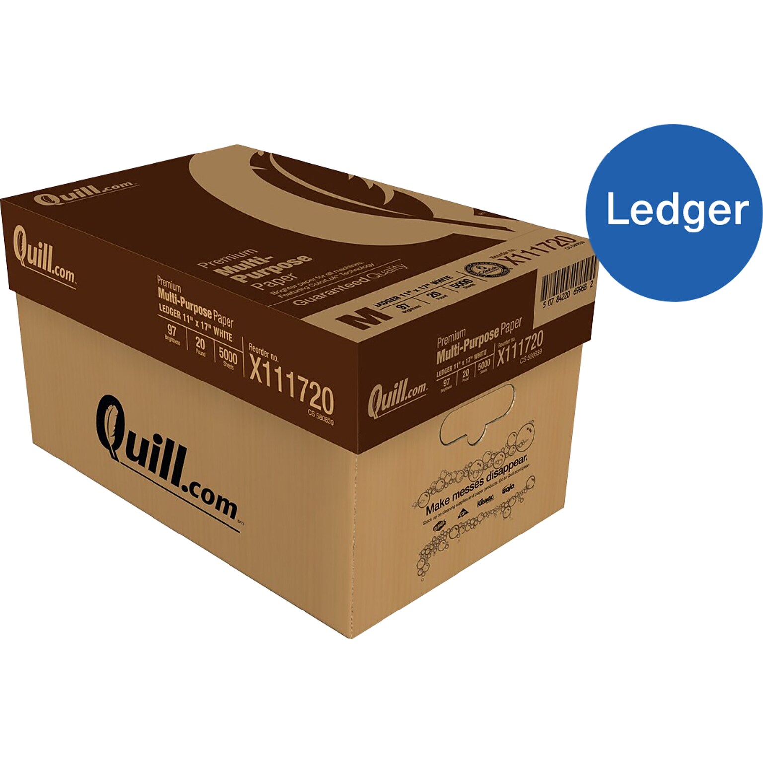 Quill Brand® 11 x 17 Premium Multipurpose Paper, 20 lbs., 97 Brightness, 500 Sheets/Ream 5 Reams/Carton (X111720CT)