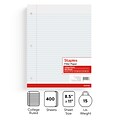 Staples® College Ruled Filler Paper, 8.5 x 11, White, 400 Sheets/Pack (ST27521D)