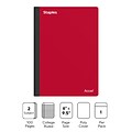 Staples Premium 2-Subject Notebook, 6 x 9.5, College Ruled, 100 Sheets, Red (TR58327)