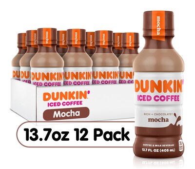 Dunkin' Donuts Iced Mocha Coffee, 13.7 oz., 12/Carton (049000072389)