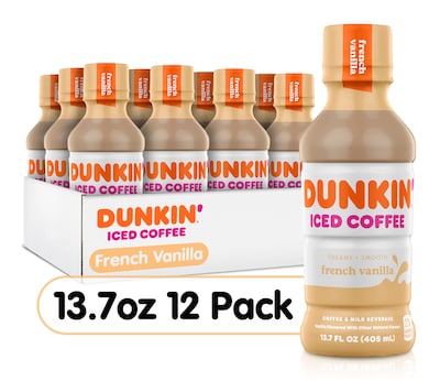 Dunkin' Donuts French Vanilla Iced Coffee, 13.7 oz., 12/Carton (04900007296)