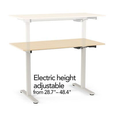 Union & Scale™ Essentials 48"W Electric Rectangular Adjustable Standing Desk, Natural (UN60415-CC)