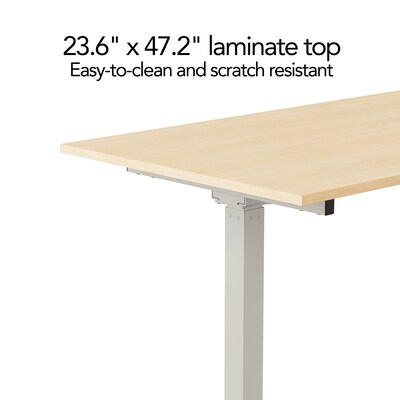 Union & Scale™ Essentials 48"W Electric Rectangular Adjustable Standing Desk, Natural (UN60415-CC)