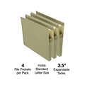 Staples® Hanging File Pocket, 3.5 Expansion, Letter Size, Standard Green, 4/Pack (TR260828)