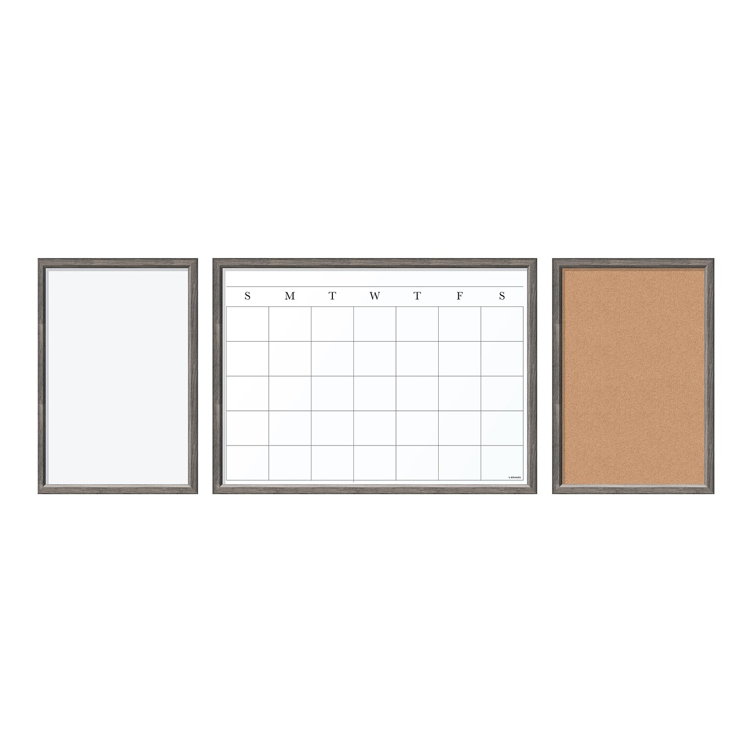 U Brands Combo Dry-Erase and Bulletin Boards with Calendar, MDF Frame, Less than 2 x 2 (4835U00-01)