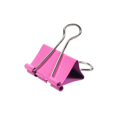 JAM Paper Colored Binder Clips, Medium,  5/8" Capacity, Pink, 15/Pack (339BCPI)