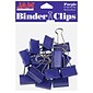 JAM Paper Colorful Binder Clips, Medium,  5/8" Capacity, Purple, 15/Pack (339BCPU)