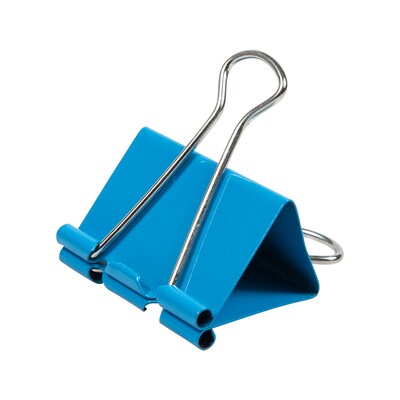 JAM Paper® Binder Clips, Large, 41mm, Blue Binderclips, 12/pack (340BCbu)