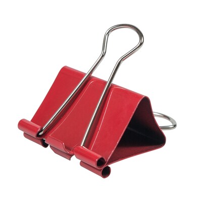 JAM Paper® Binder Clips, Large, 41mm, Red Binderclips, 12/pack (340BCre)