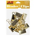 JAM Paper® Binder Clips, Large, 41mm, Gold Binderclips, 12/pack (340BCgo)