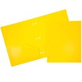 JAM Paper Heavy Duty 3-Hole Punched Plastic 2-Pocket Folders, Multicolored, Assorted Fashion Colors,