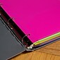 JAM Paper Heavy Duty 3-Hole Punched Plastic 2-Pocket Folders, Multicolored, Assorted Fashion Colors, 6/Pack (383HHPFassrt)