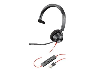 Plantronics Blackwire 3310 Wired Mono On Ear Computer Headset, Black (212703-01)