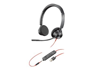 Plantronics Blackwire 3325 Wired Stereo On Ear Computer Headset, Black (214016-01)