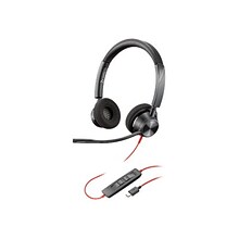 Plantronics Blackwire 3320 Wired Stereo On Ear Computer Headset, Black (214013-01)