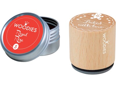 Woodies Stamp Kit, Baked with Love, Red Ink (071809KIT)