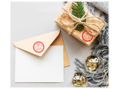 Woodies Stamp Kit, "Merry Christmas", Red Ink (071810KIT)