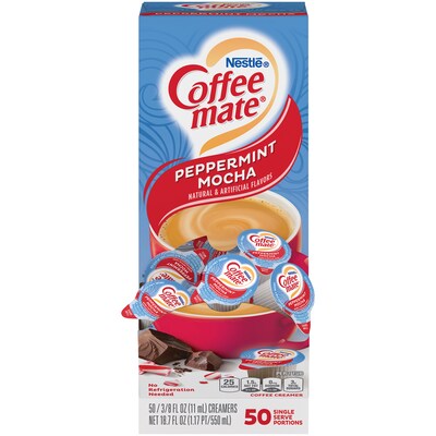 Coffee-mate Peppermint Mocha Liquid Coffee Creamer Singles, 0.38 oz., 50/Box (76060Q)