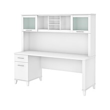 Bush Furniture Somerset 72W Office Desk with Drawers and Hutch, White (SET018WH)