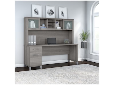Bush Furniture Somerset 72W Office Desk with Drawers and Hutch, Platinum Gray (SET018PG)