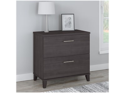 Bush Furniture Somerset 2-Drawer Lateral File Cabinet, 29 x 30, Letter/Legal, Storm Gray (WC81580)