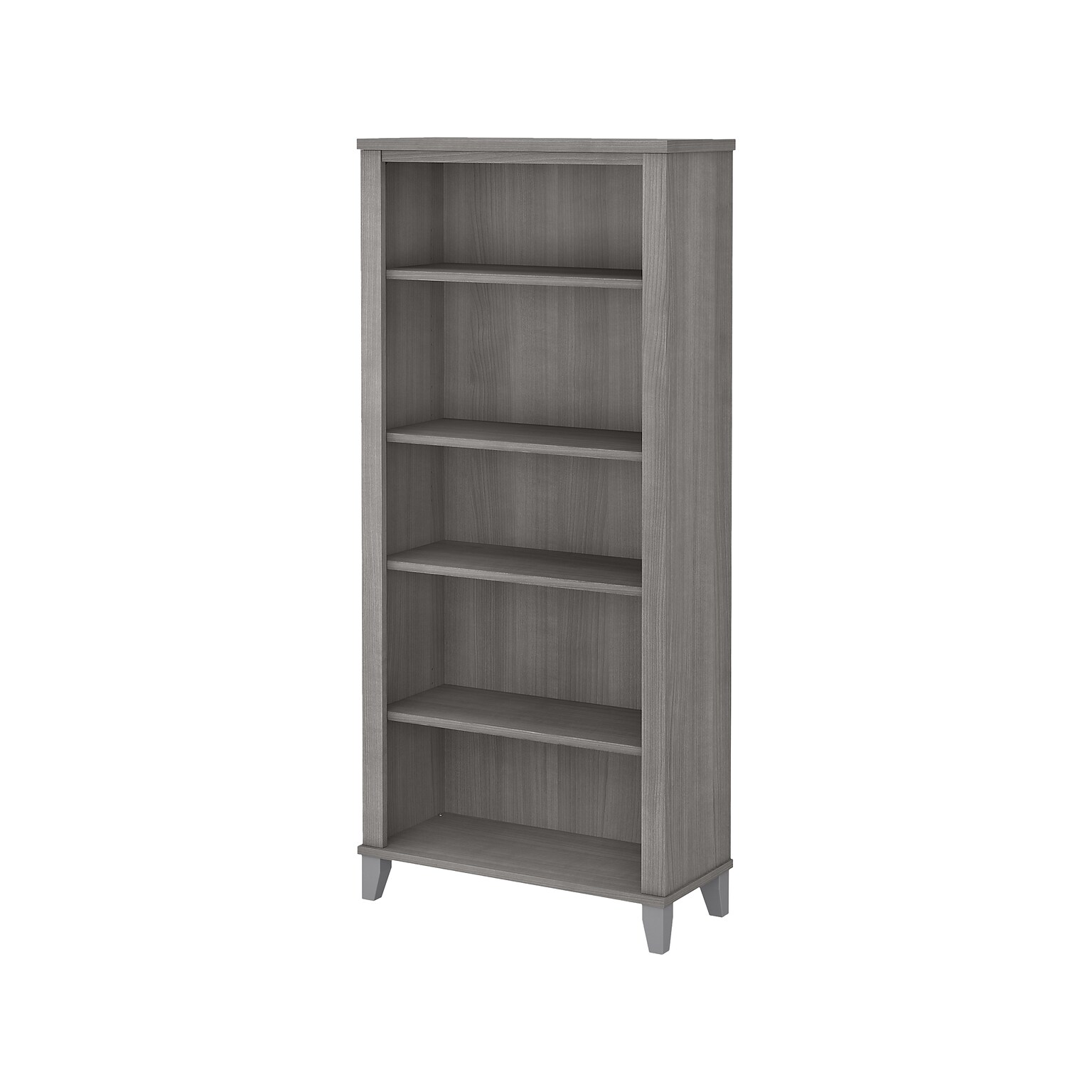 Bush Furniture Somerset 65H 5-Shelf Bookcase with Adjustable Shelves, Platinum Gray Laminate (WC81265)