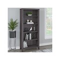 Bush Furniture Somerset 65H 5-Shelf Bookcase with Adjustable Shelves, Storm Gray Laminate (WC81565)