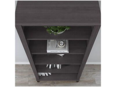 Bush Furniture Somerset 65"H 5-Shelf Bookcase with Adjustable Shelves, Storm Gray Laminate (WC81565)