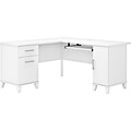 Bush Furniture Somerset 60W L Shaped Desk with Storage, White (WC81930K)