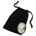 Bags & Bows 3 x 4 Fabric Jewelry Pouch, Black, 100/Pack (B955-39)