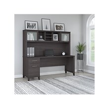 Bush Furniture Somerset 72W Office Desk with Drawers and Hutch, Storm Gray (SET018SG)