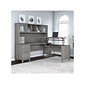 Bush Furniture Somerset 72"W 3 Position Sit to Stand L Shaped Desk with Hutch, Platinum Gray (SET015PG)