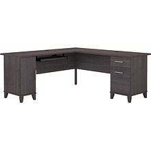 Bush Furniture Somerset 72W L Shaped Desk with Storage, Storm Gray (WC81510K)