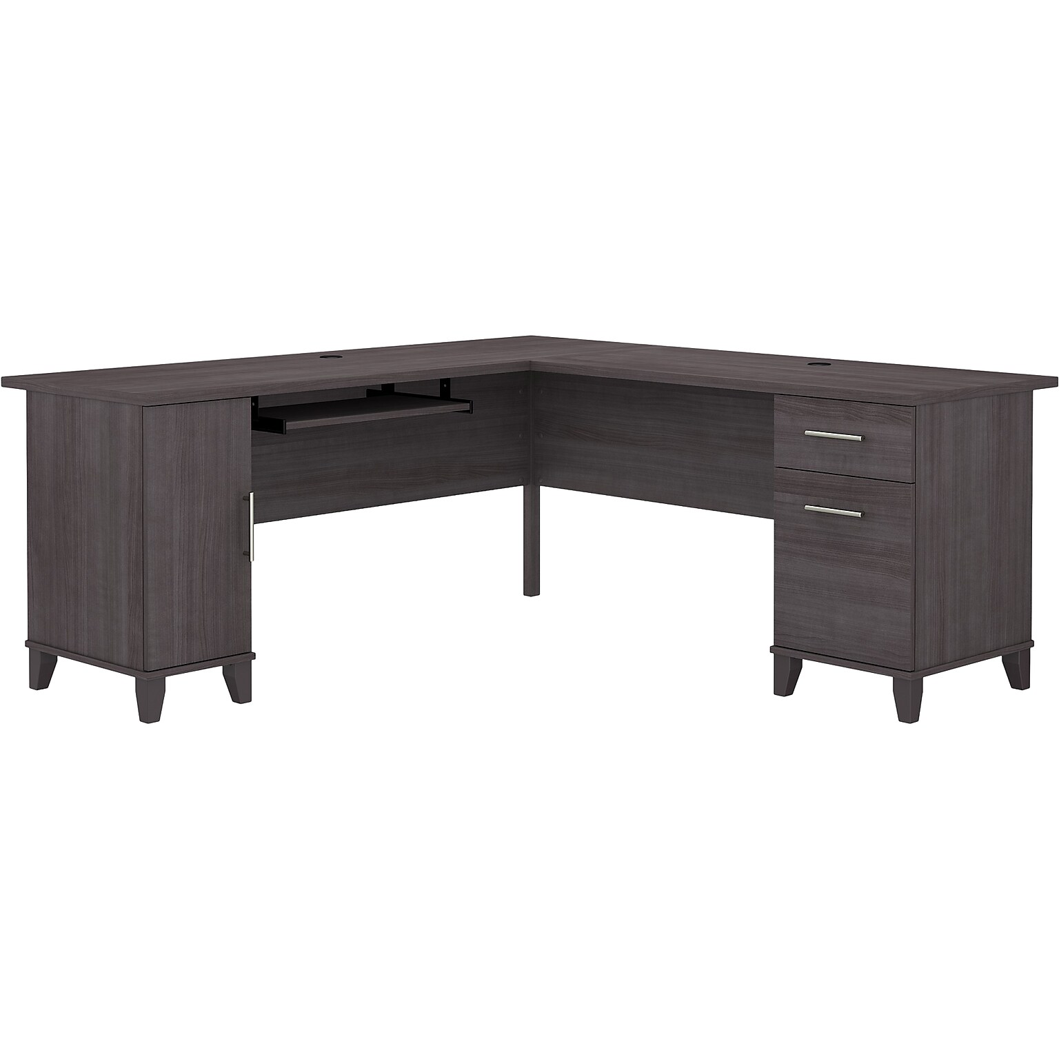 Bush Furniture Somerset 72W L Shaped Desk with Storage, Storm Gray (WC81510K)