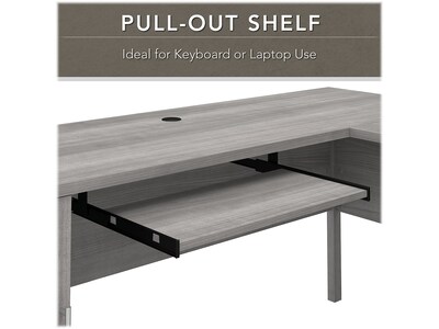 Bush Furniture Somerset 72"W L Shaped Desk with Hutch, Platinum Gray (SET001PG)