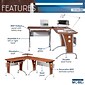 Techni Mobili Deluxe 57"W L-Shaped Desk, Mahogany (RTA-3806-M615)