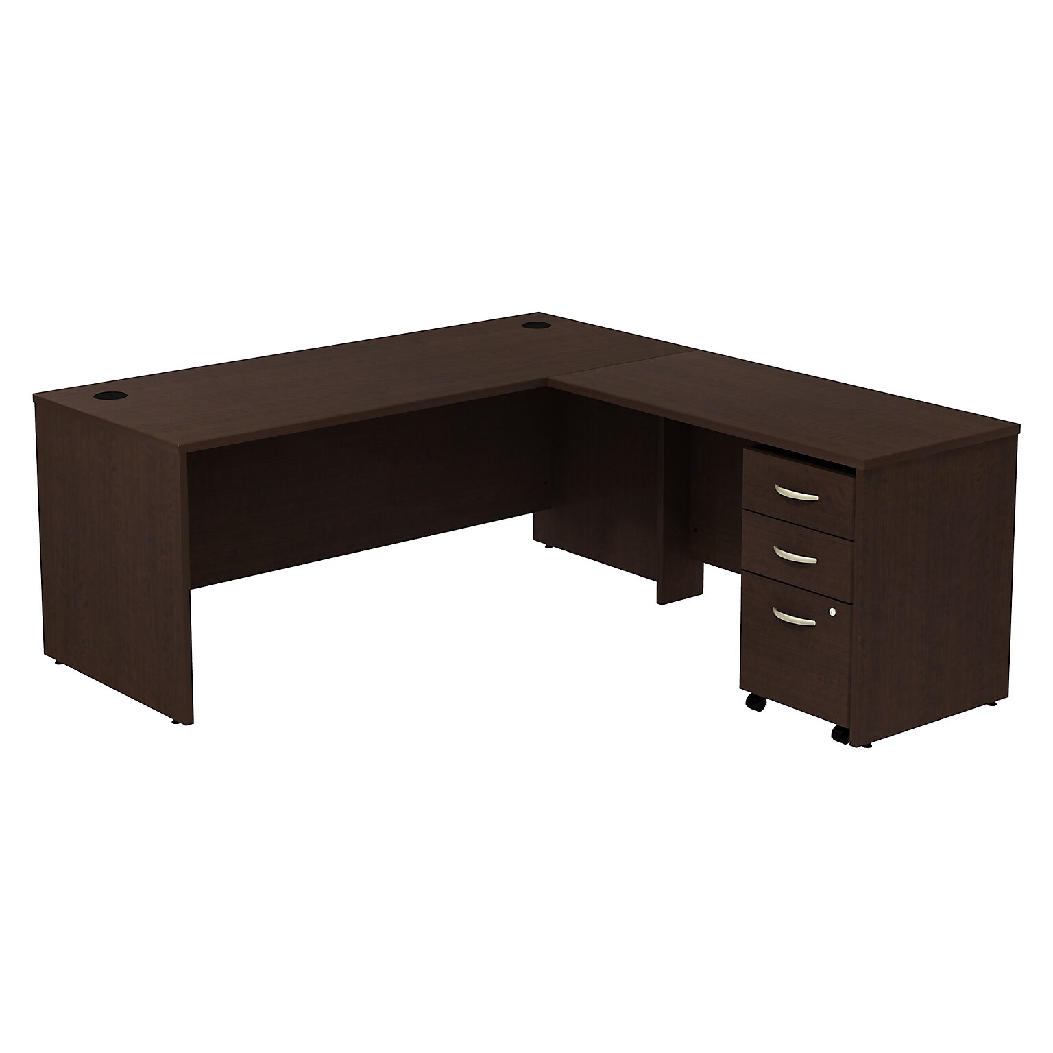 Bush Business Furniture Westfield 72W L Shaped Desk with 48W Return and Mobile File Cabinet, Mocha Cherry (SRC001MRSU)