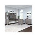 Bush Furniture Somerset 72W L Shaped Desk with Hutch and Lateral File Cabinet, Platinum Gray (SET00
