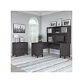 Bush Furniture Somerset 60W L-Shaped Desk with Hutch and Lateral File Cabinet, Storm Gray (SET008SG