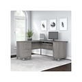 Bush Furniture Somerset 60W L Shaped Desk with Storage, Platinum Gray (WC81230K)