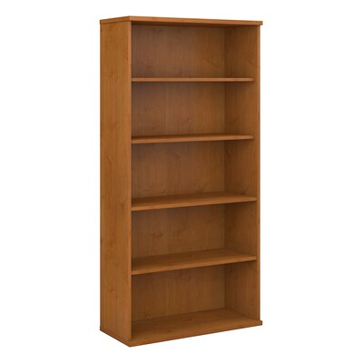Bush Business Furniture Corsa Collection in Natural Cherry Finish; Open Double Bookcase, Ready to As